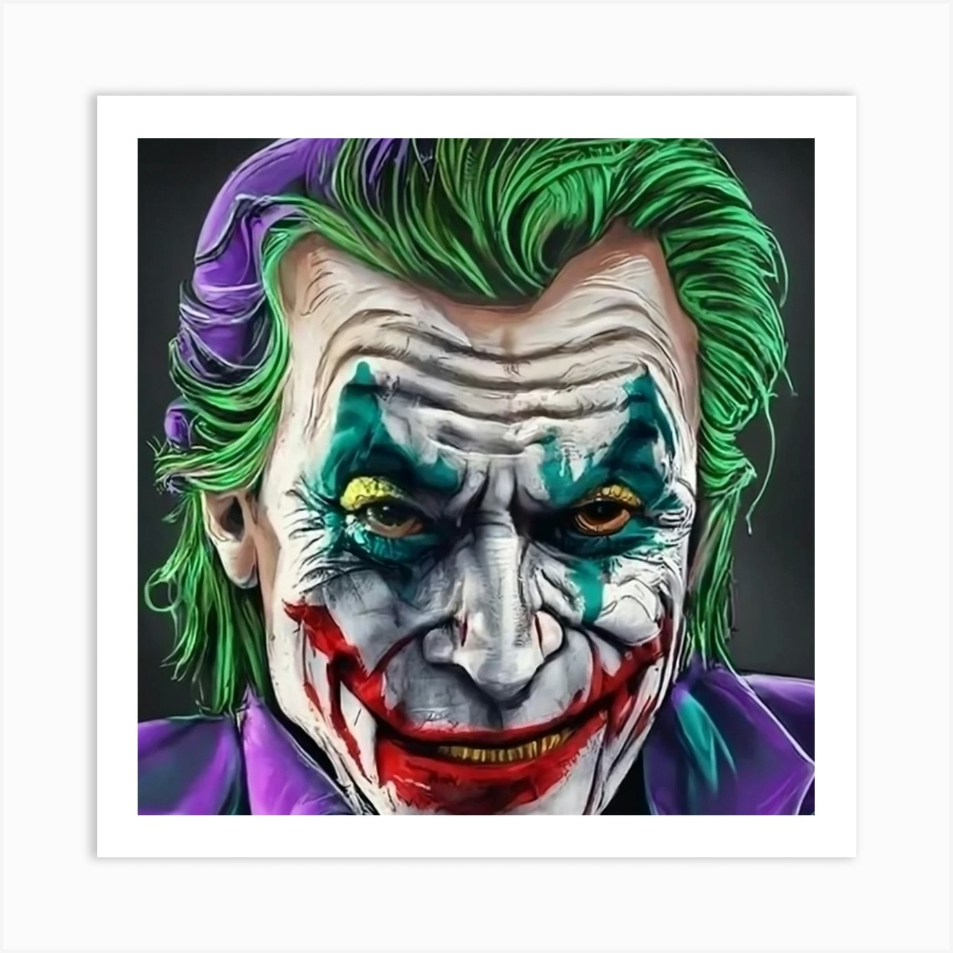 Iconic Portrayal Of The Joker With His Signature Menacing Smile Art ...