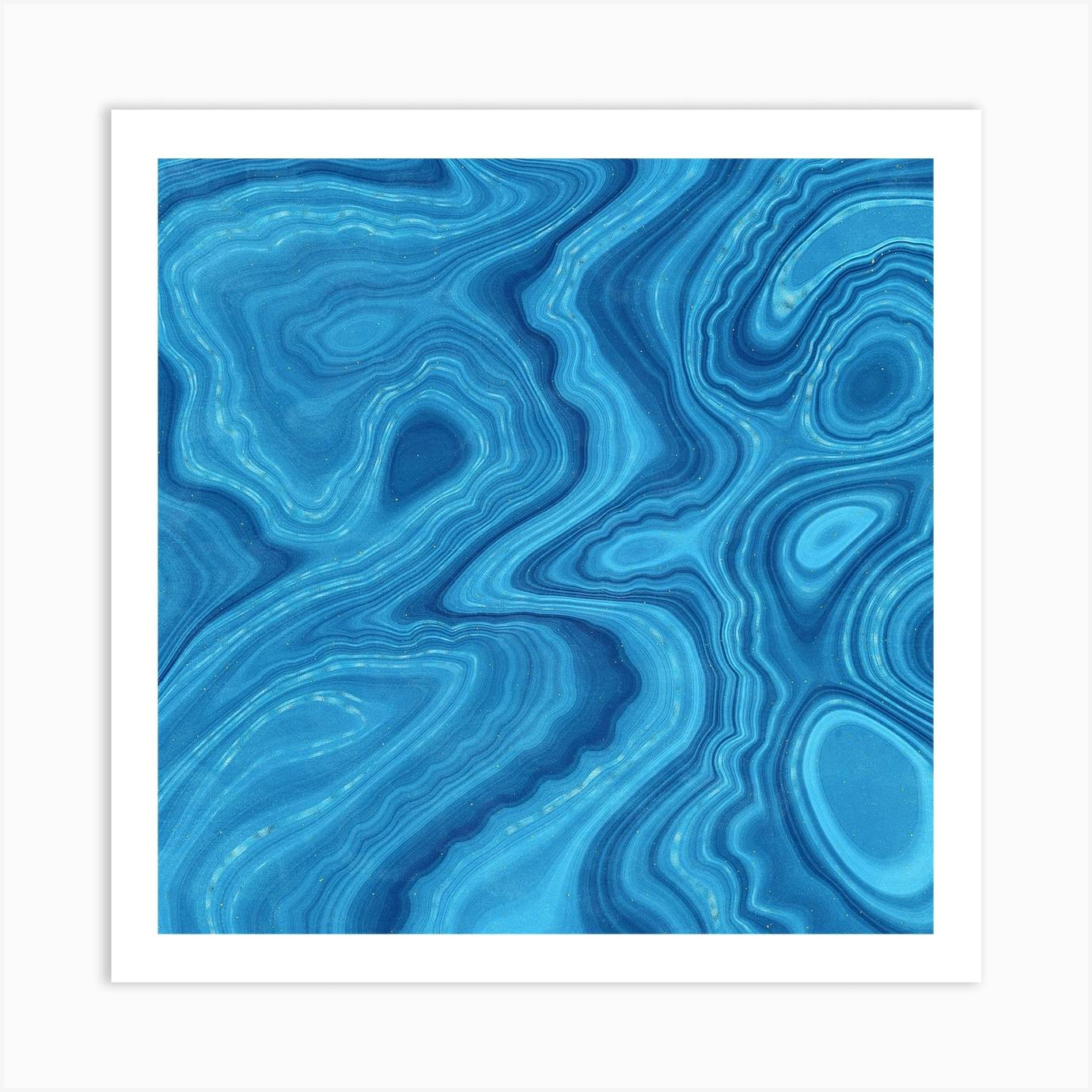 Blue Agate Texture 07 Art Print