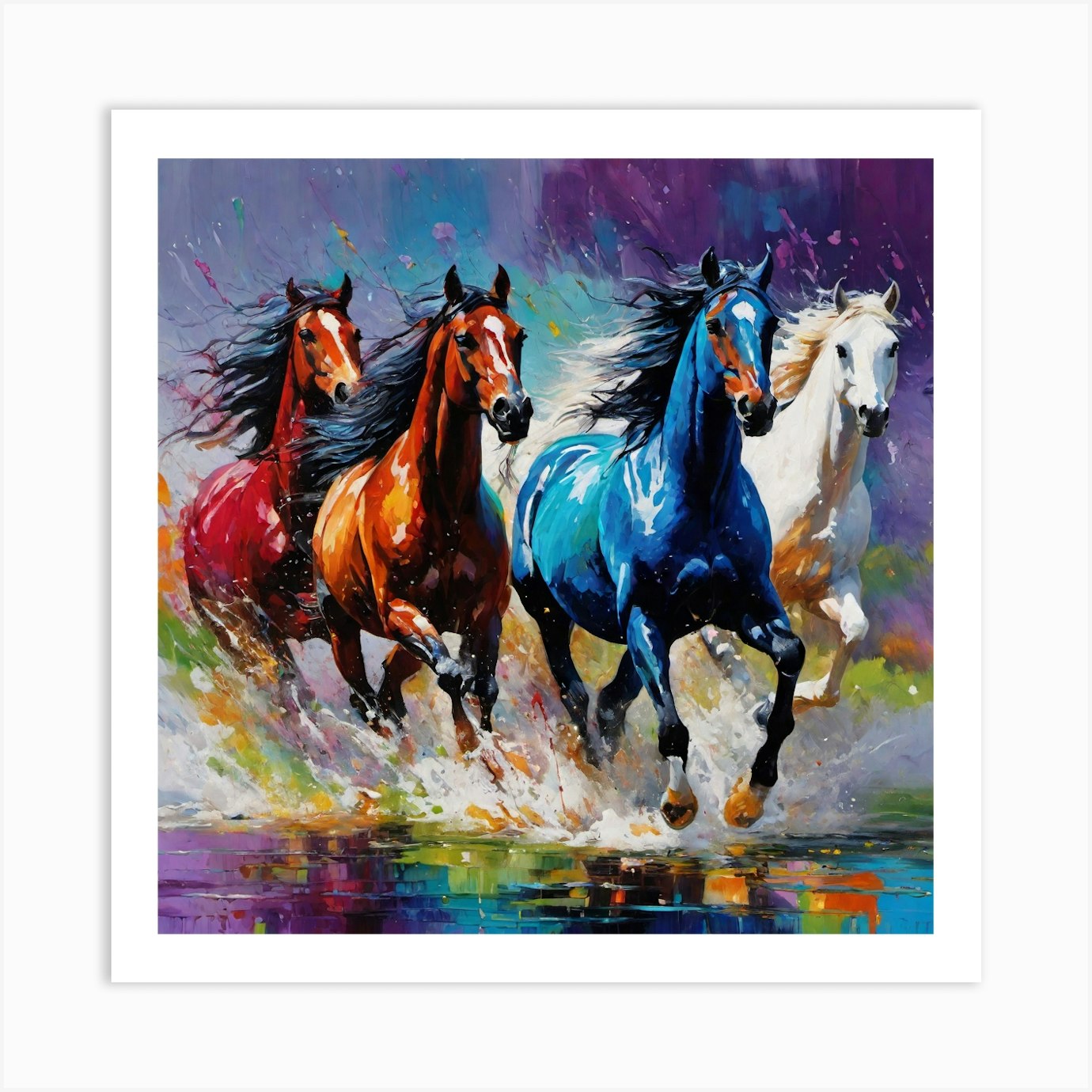 Horses Running Art Print by Majorilla - Fy