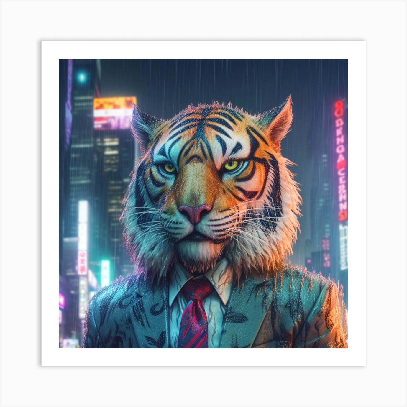 Tiger In The City Art Print