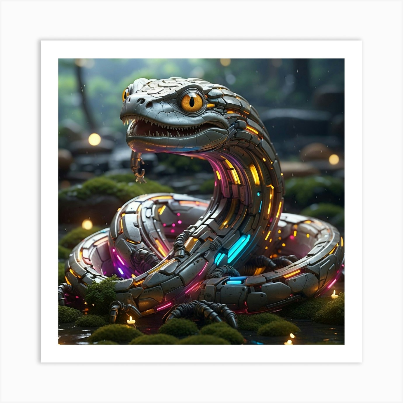 Cyborg Snake Art Print by Noten - Fy