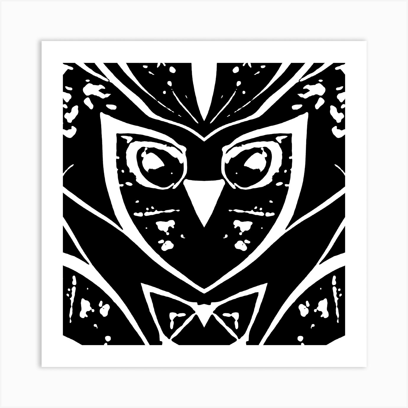 Abstract Owl Monotone Art Print By Photoshopjunkie 247 - Fy