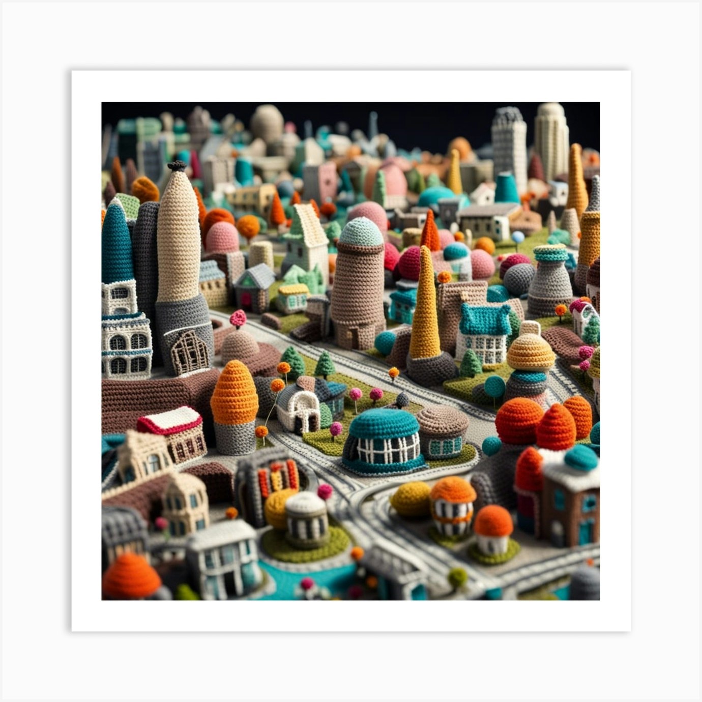 Knitted City 1 Art Print by JulesMEvEx Fy