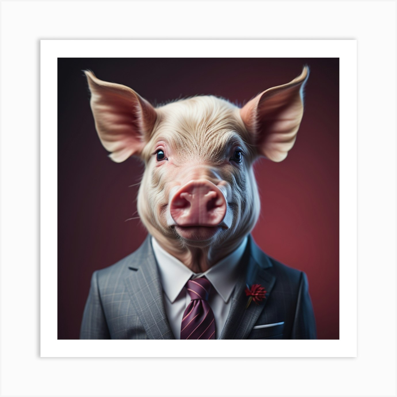 Pig In A Suit 5 Art Print By Evuri Fy