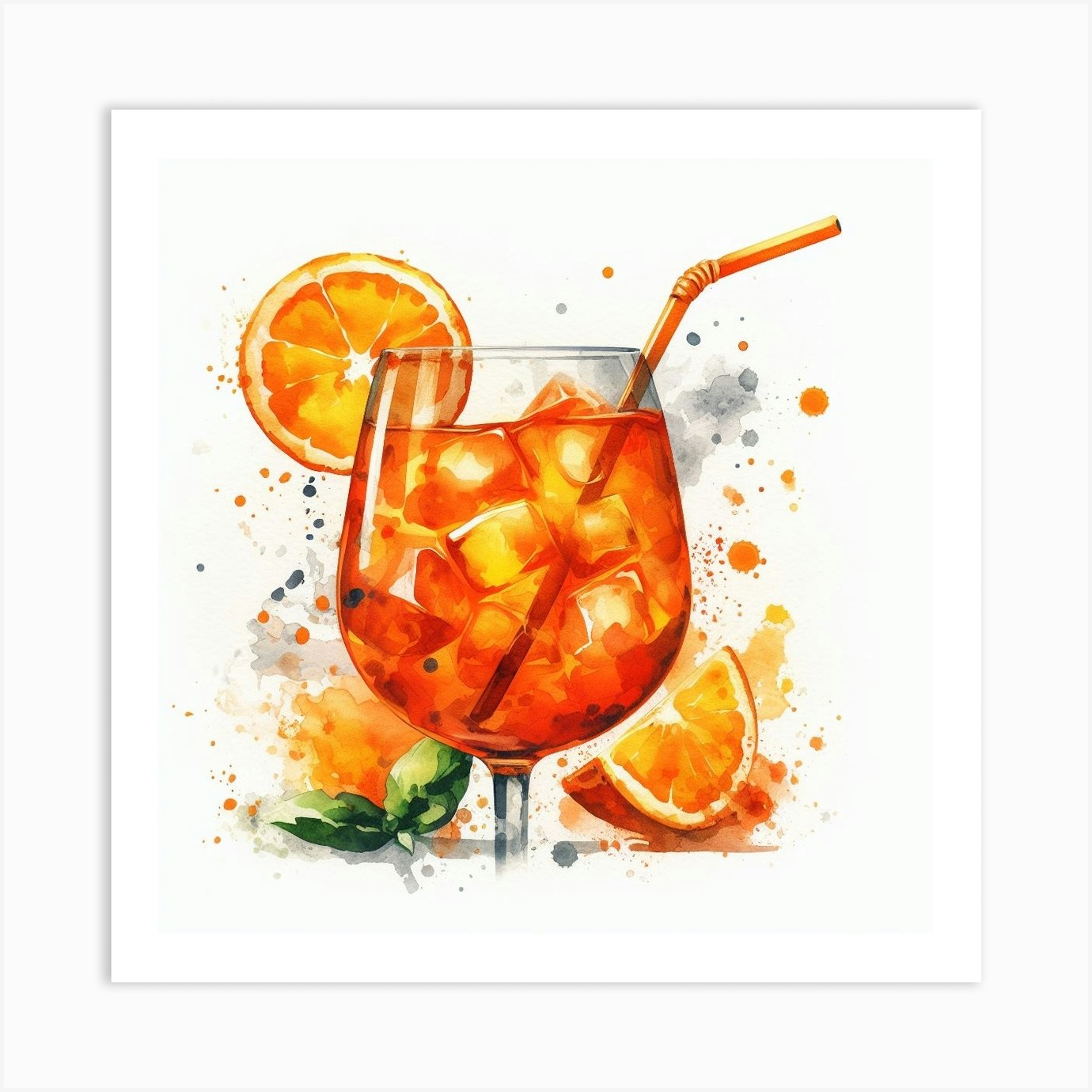 Aperol Spritz Cocktail 1 Art Print by designedbyjosh - Fy