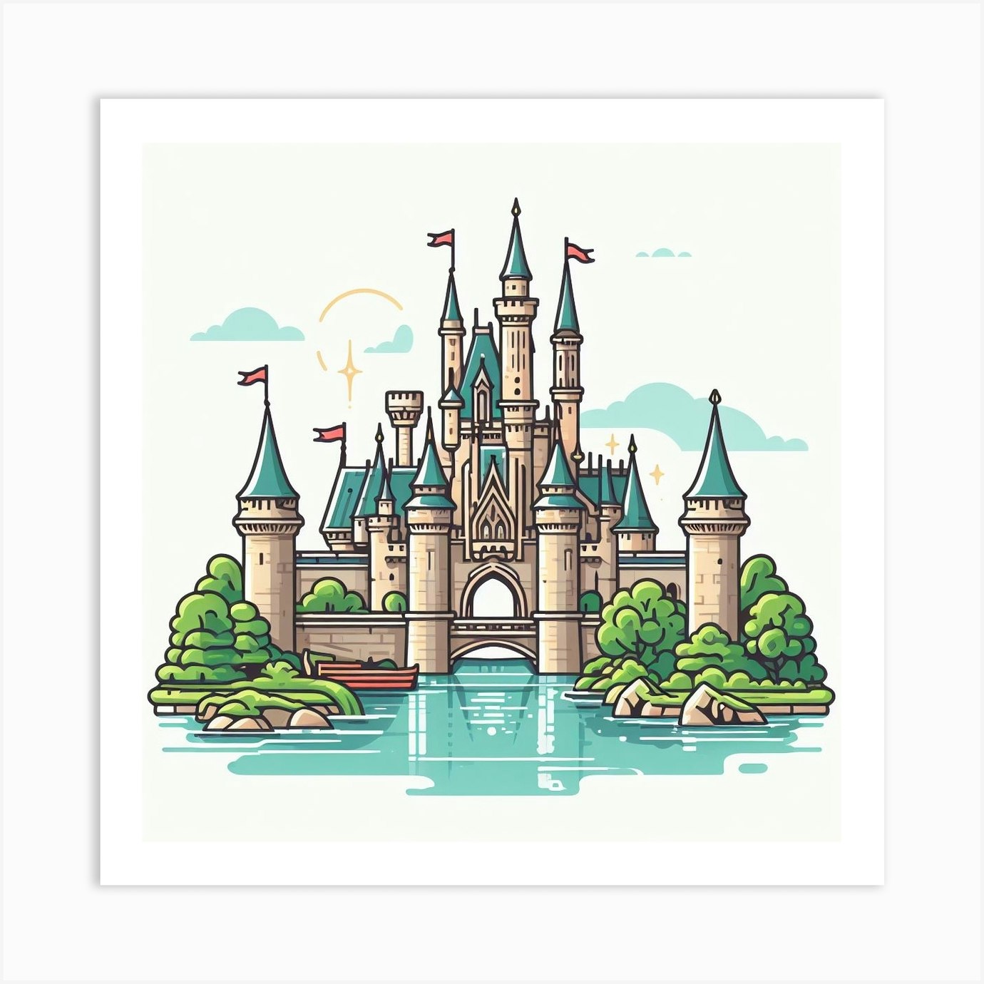 Disney Castle Art Print By Dreamerarts Fy 6767