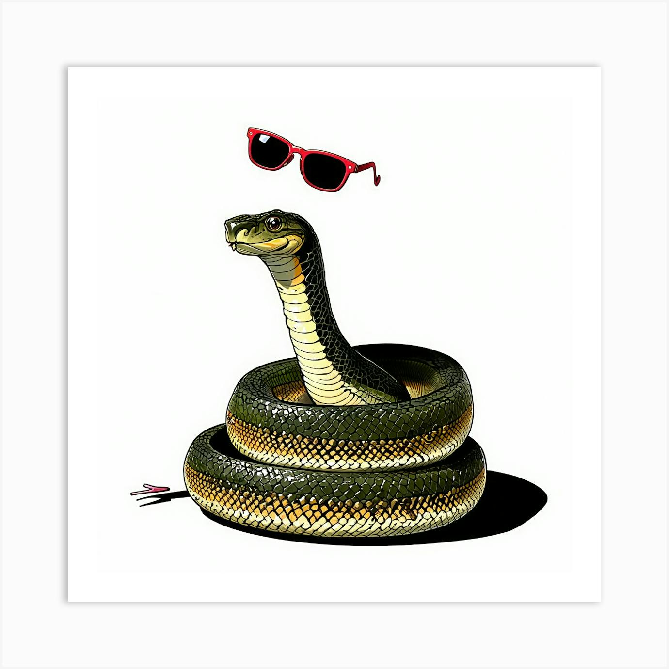 Snake With Sunglasses Art Print