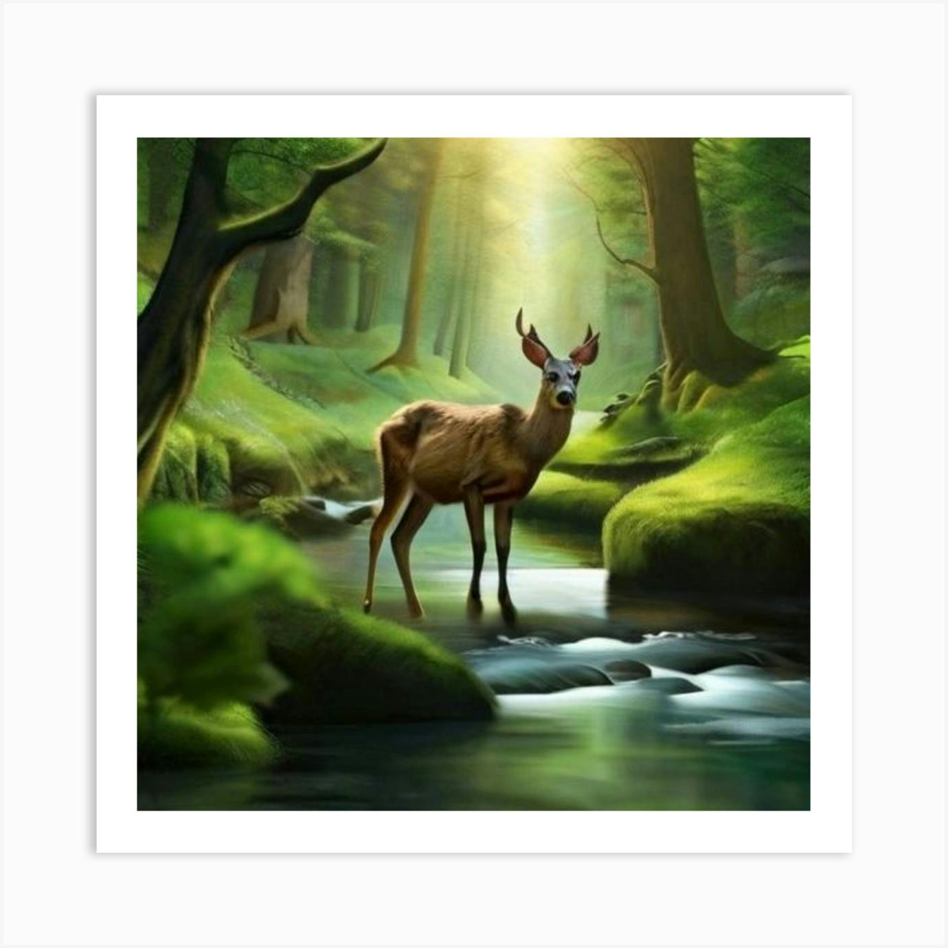 Deer, good acrylic painting, coaster.