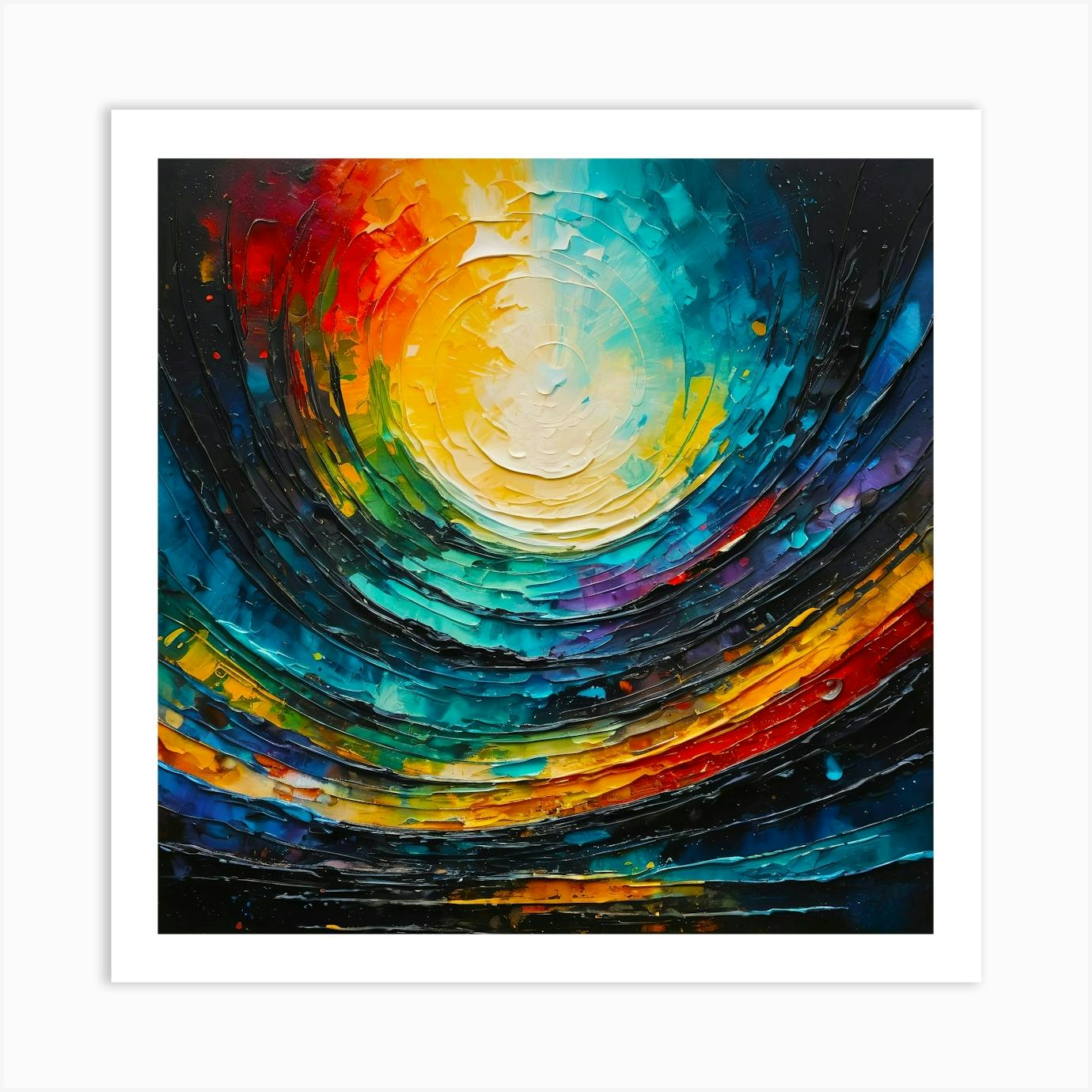 Abstract shops painting, vibrant colors