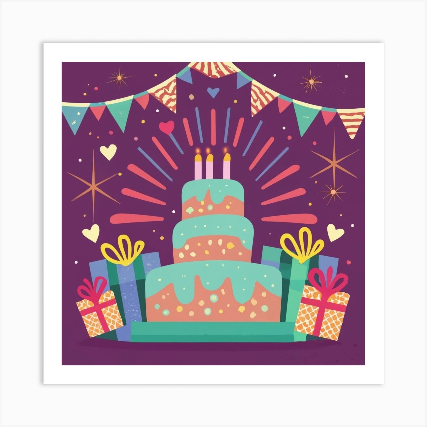 Happy Birthday Card Art Print by Akpaiartcreations - Fy