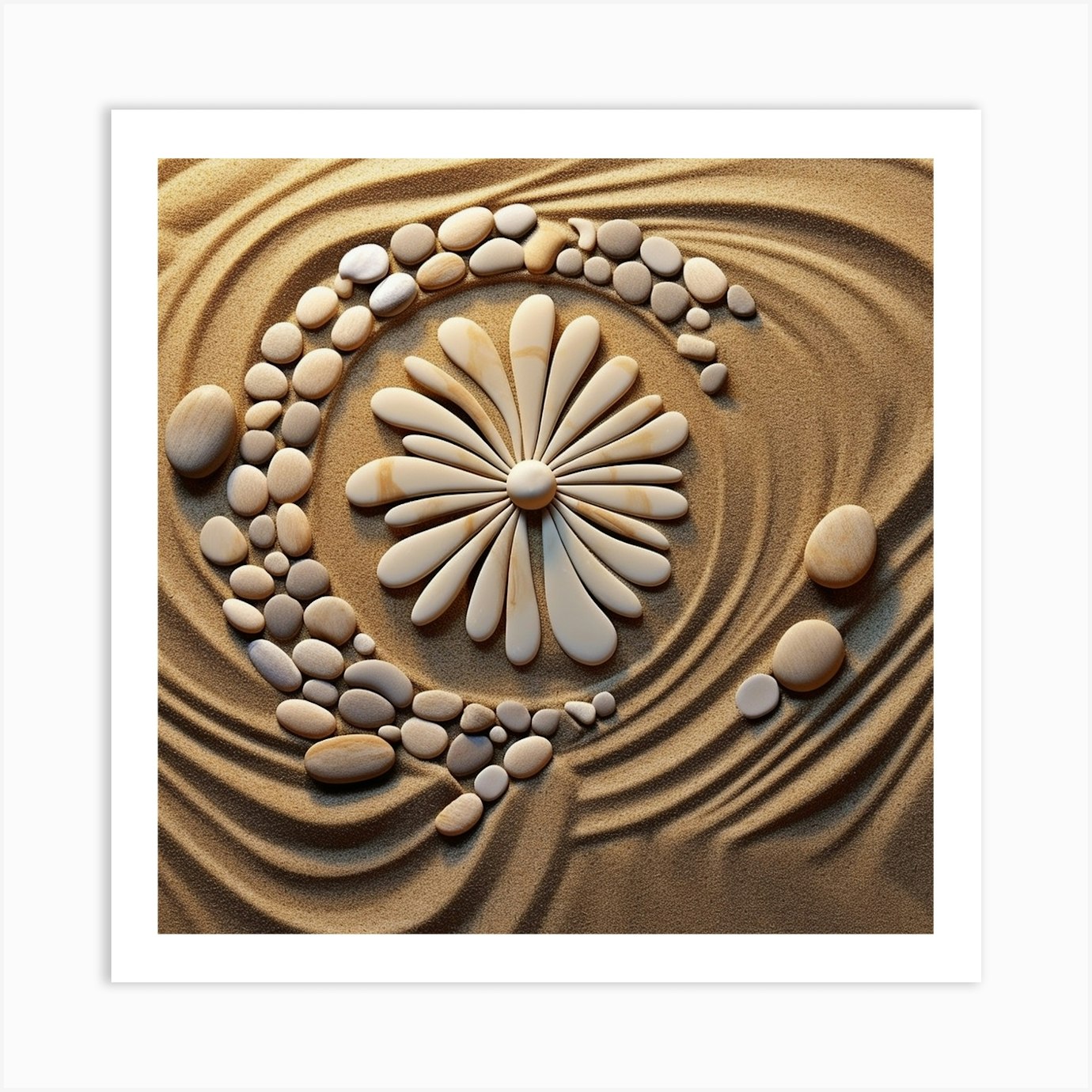 Zen Sand Art Art Print By David Arts - Fy