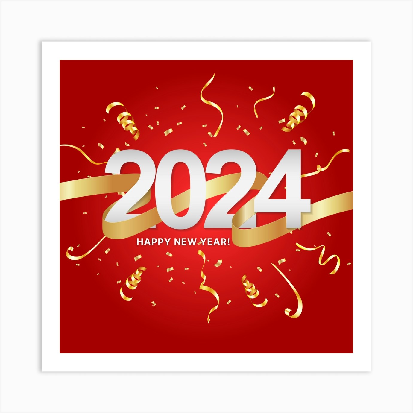 Happy New Year 2024 Art Print by Maher Fy