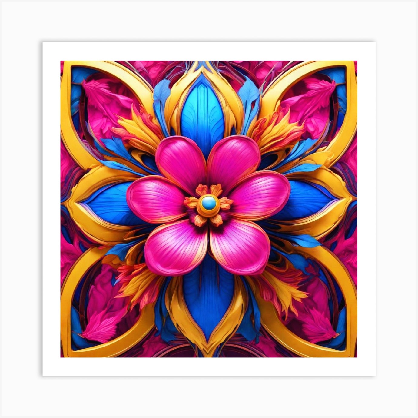 Bright Abstract Flower Art Print by Jan Morris - Fy