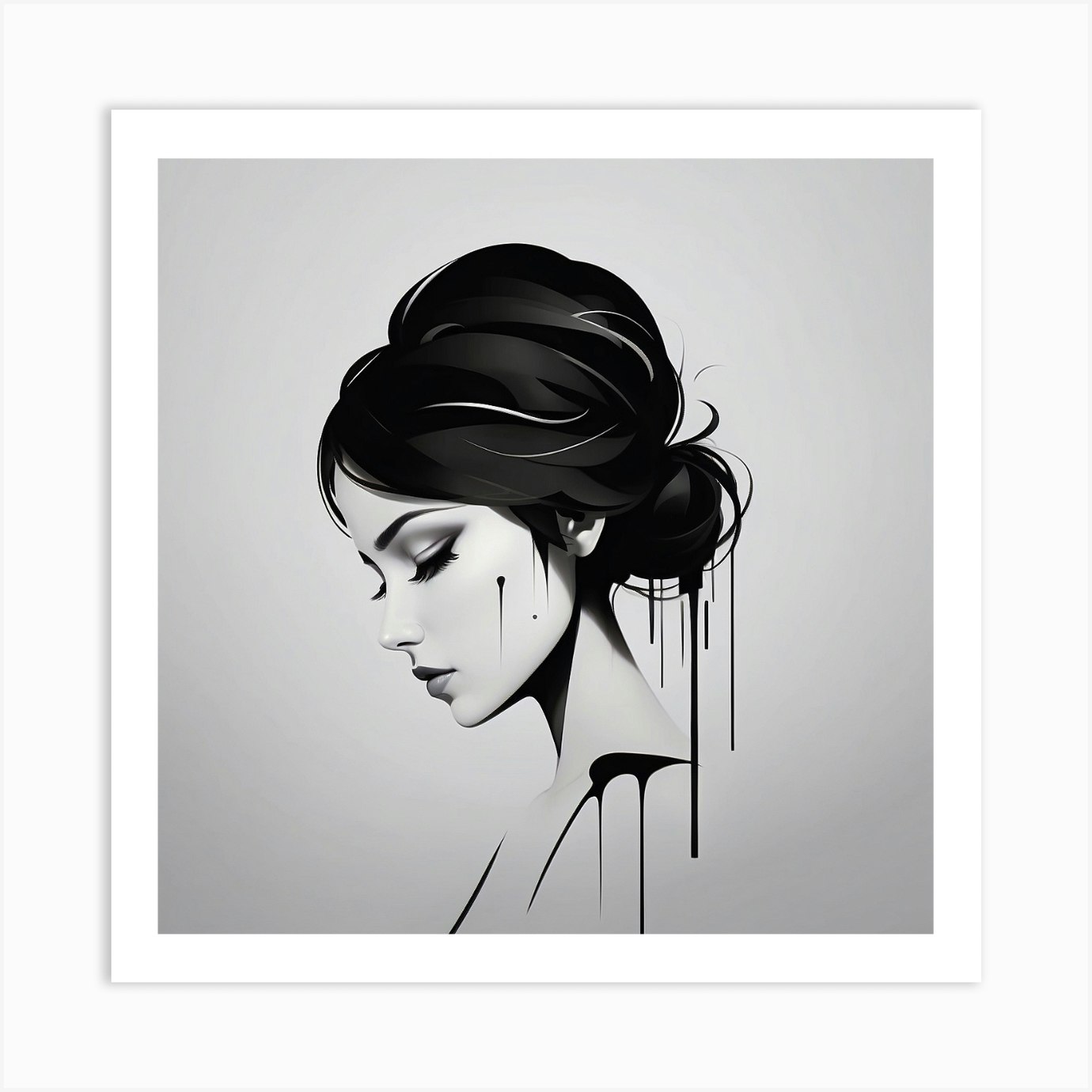 Girl With Dripping Hair Art Print by noda2023 - Fy