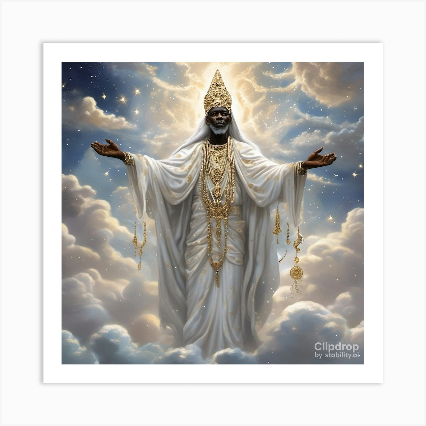 Obatala Ai 5 Art Print by AFRICOMBS - Fy