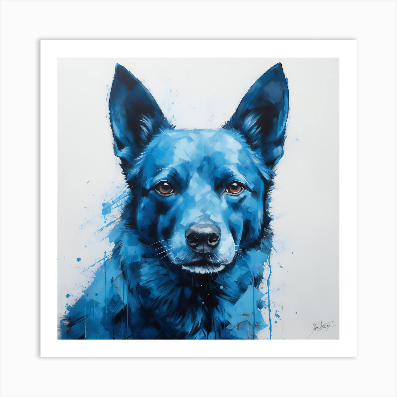 Blue dog cheap canvas prints