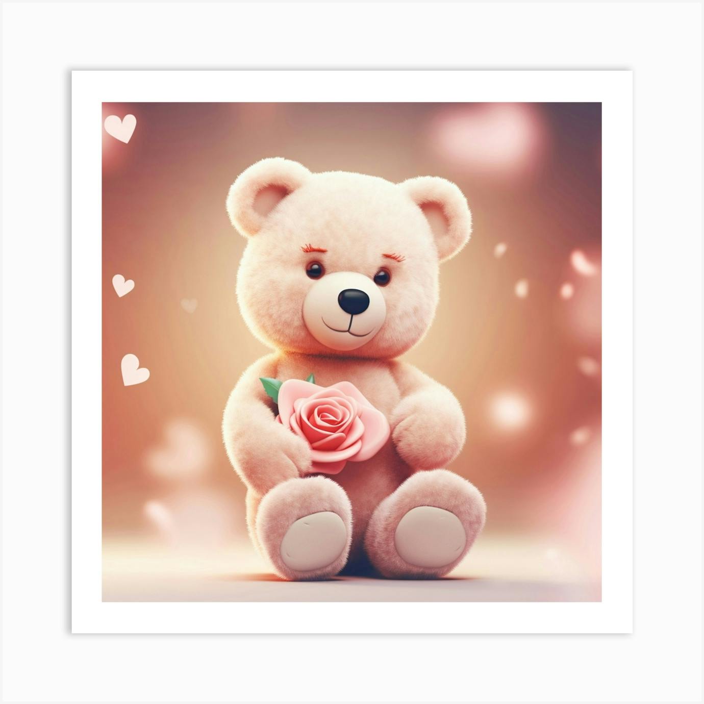 Rose and teddy bear clearance wallpaper