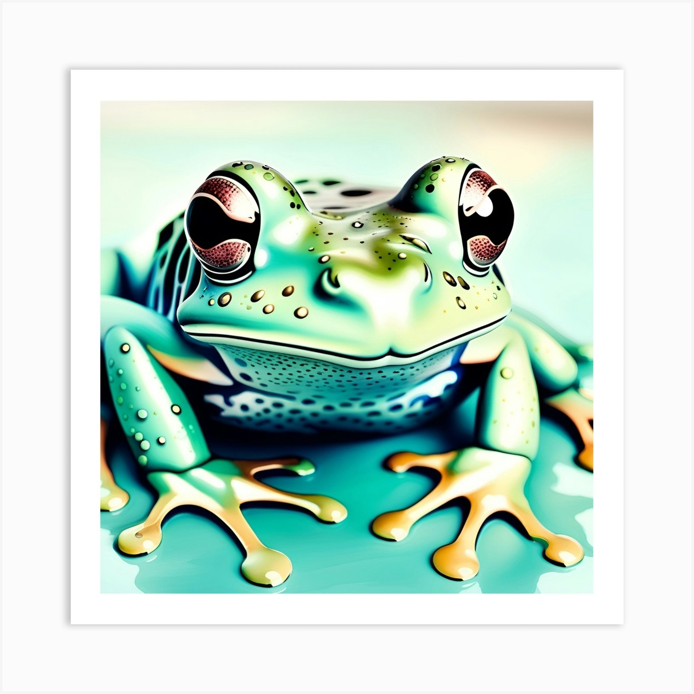 Frog watercolor dripping Art Print by Magical Arts Realm - Fy