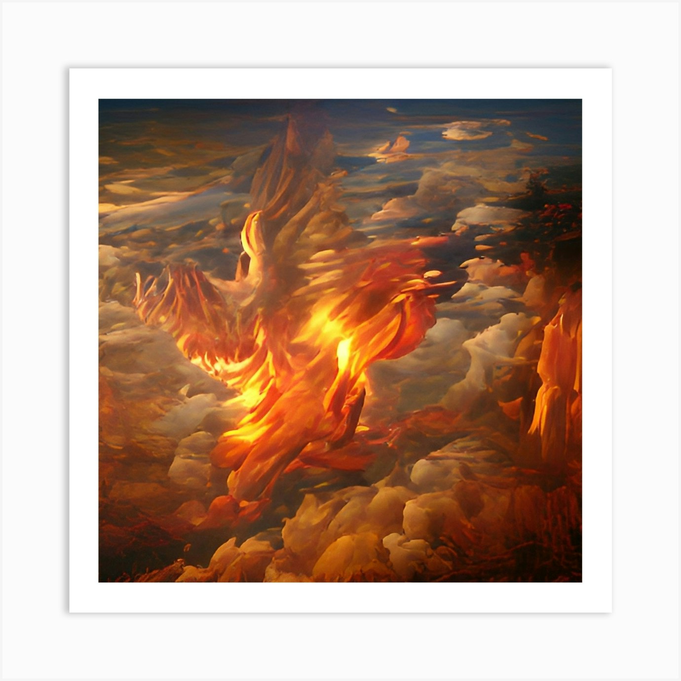 Fire Phoenix Art Print By Cloudsky22 Fy