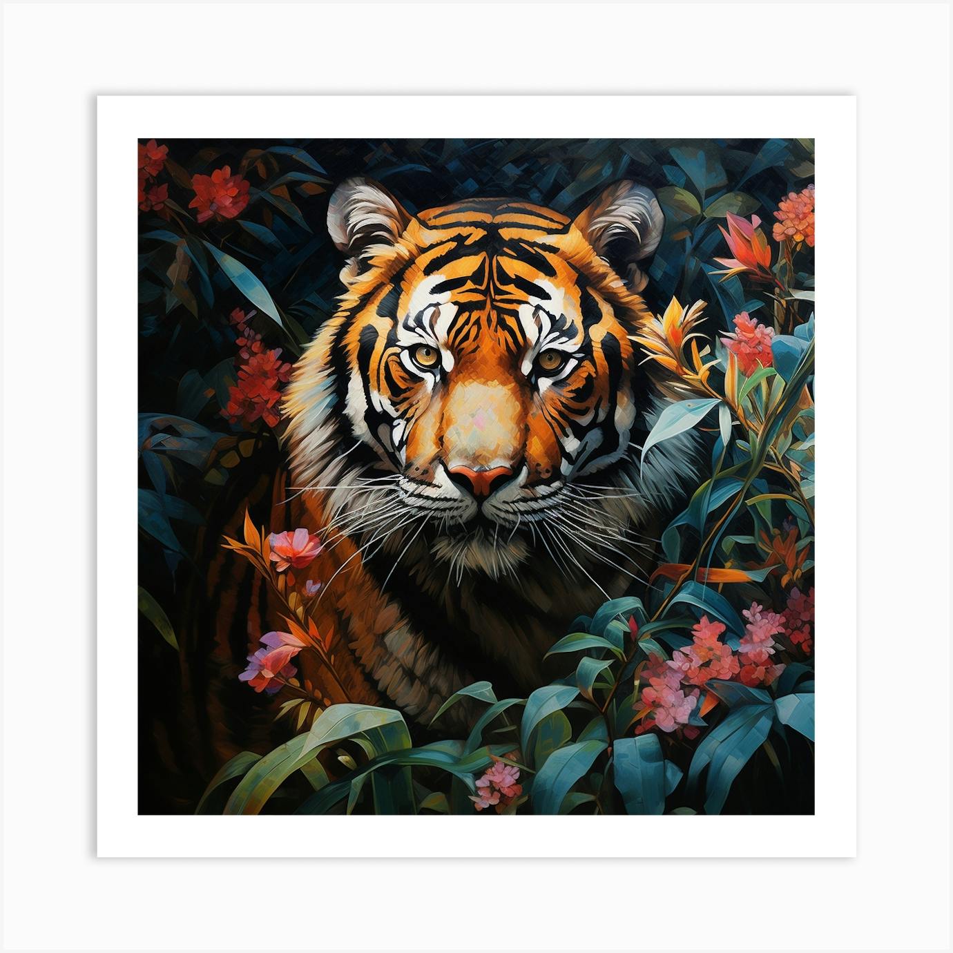 Tiger In The Dark Jungle Art Print