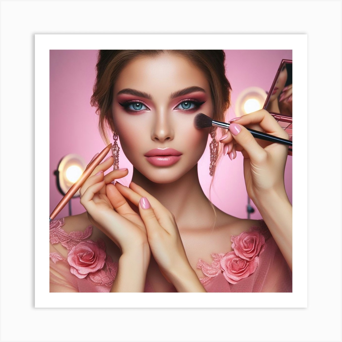 Beautiful Young Woman Makeup Art Print by Mudasir - Fy
