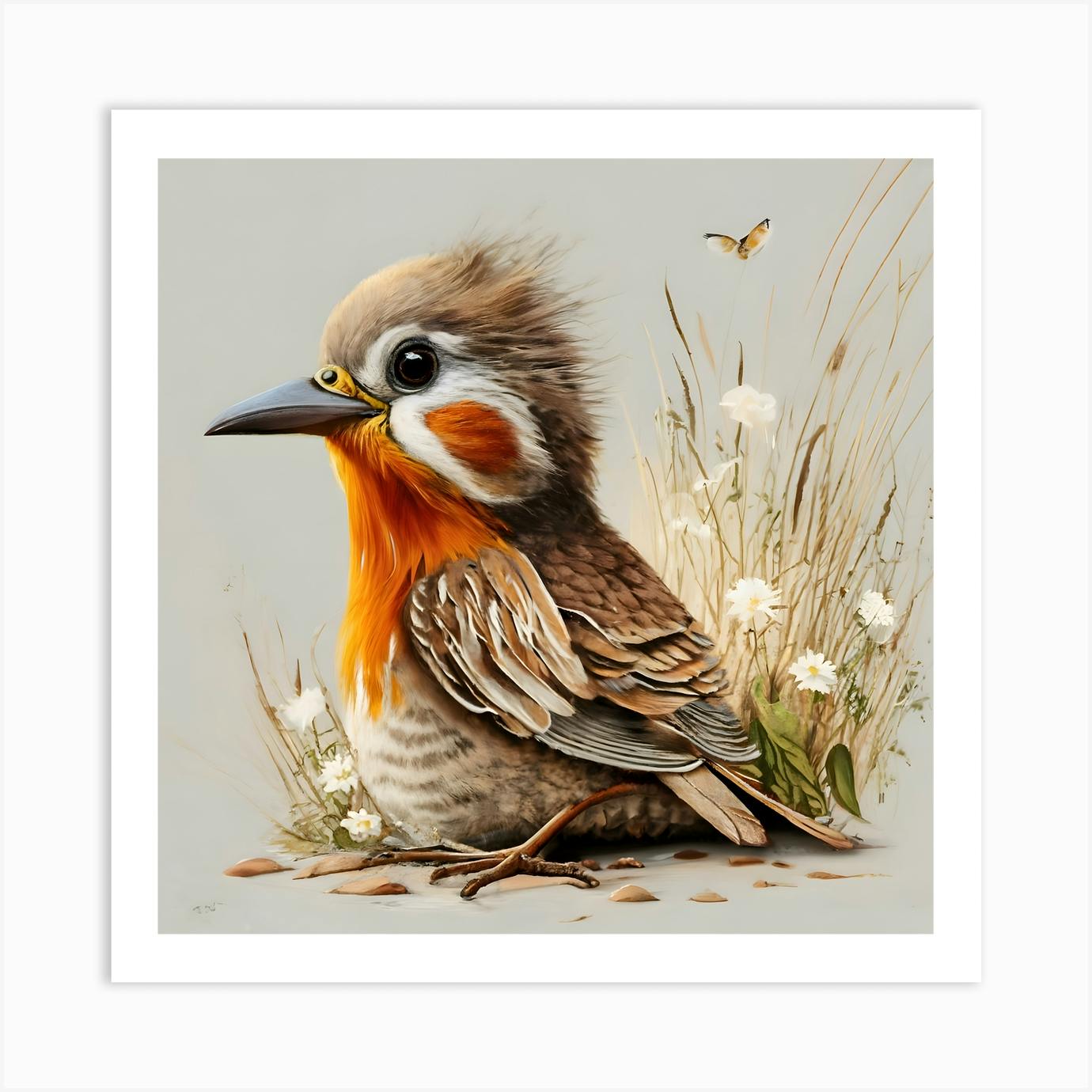 Original framed oil painting, Robin painting, bird store art, nature painting, gift art, friend gift, wildlife painting, bird lover gift, spring