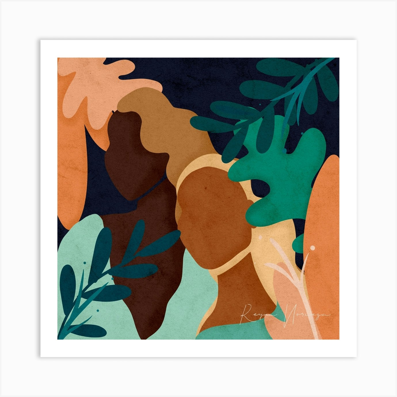 Bloom Together Square Art Print by Reyna Noriega