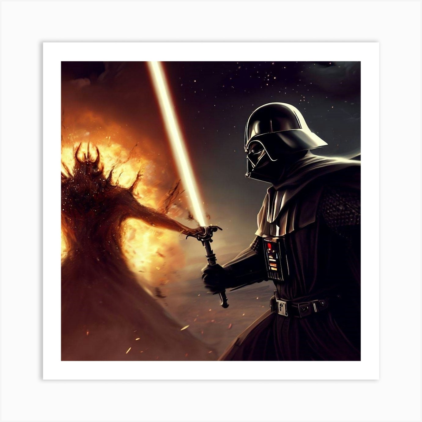 Darth Vader Versus Sauron Art Print by Maybe Canon - Fy