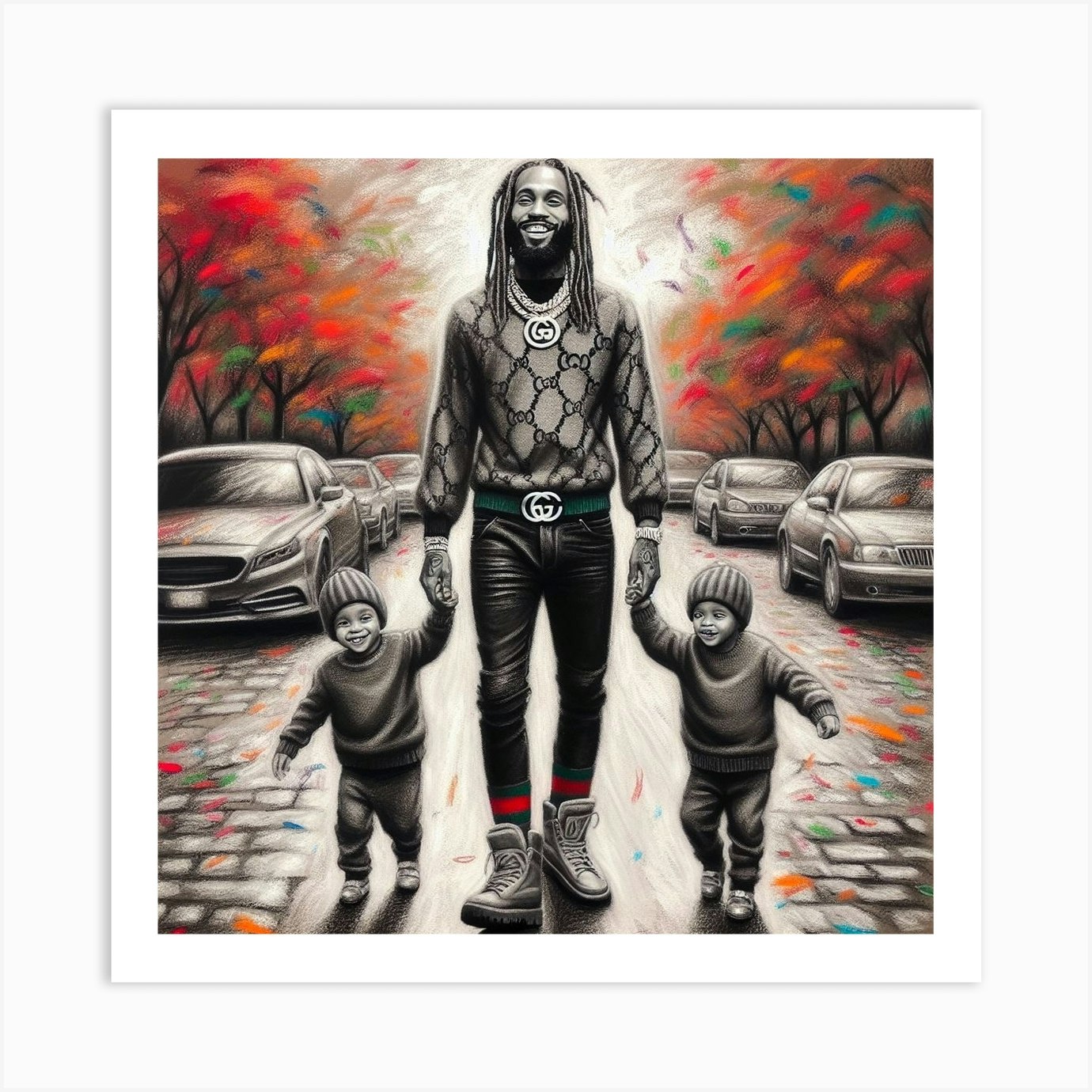 Gucci Mane Family Art Print by UrbanArt21 Fy Gucci Mane Family Art Print by UrbanArt21 Fy