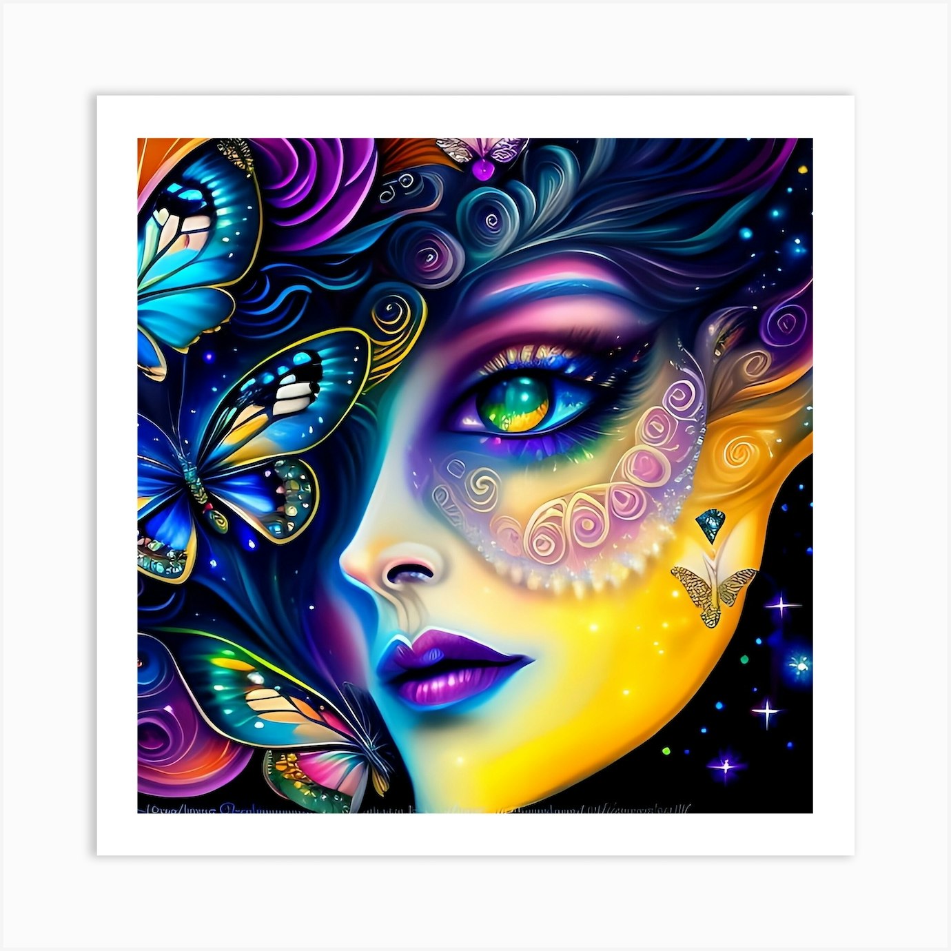Butterfly Face Art Print by GiGi WyT Fy