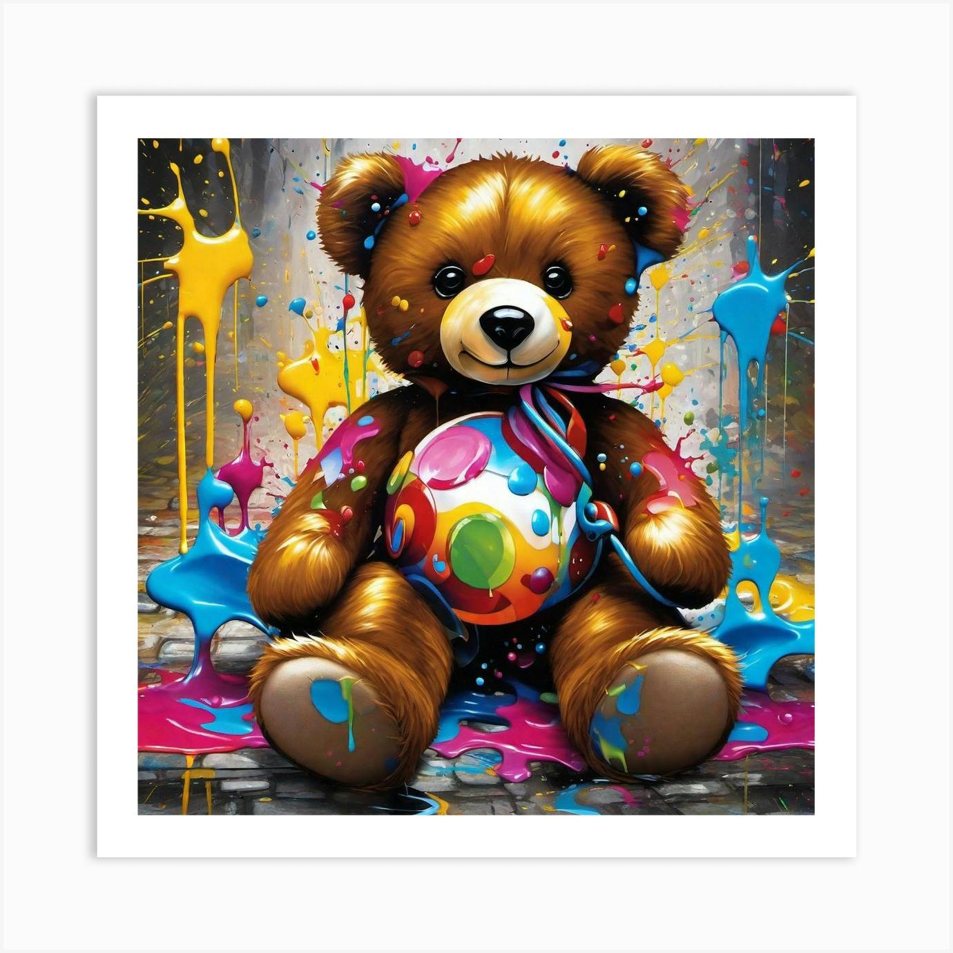 Teddy bear hot sale painting