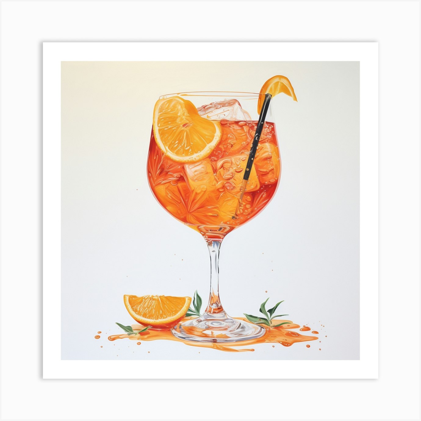 Aperol Spritz Art 250 Art Print by Monika - Fy