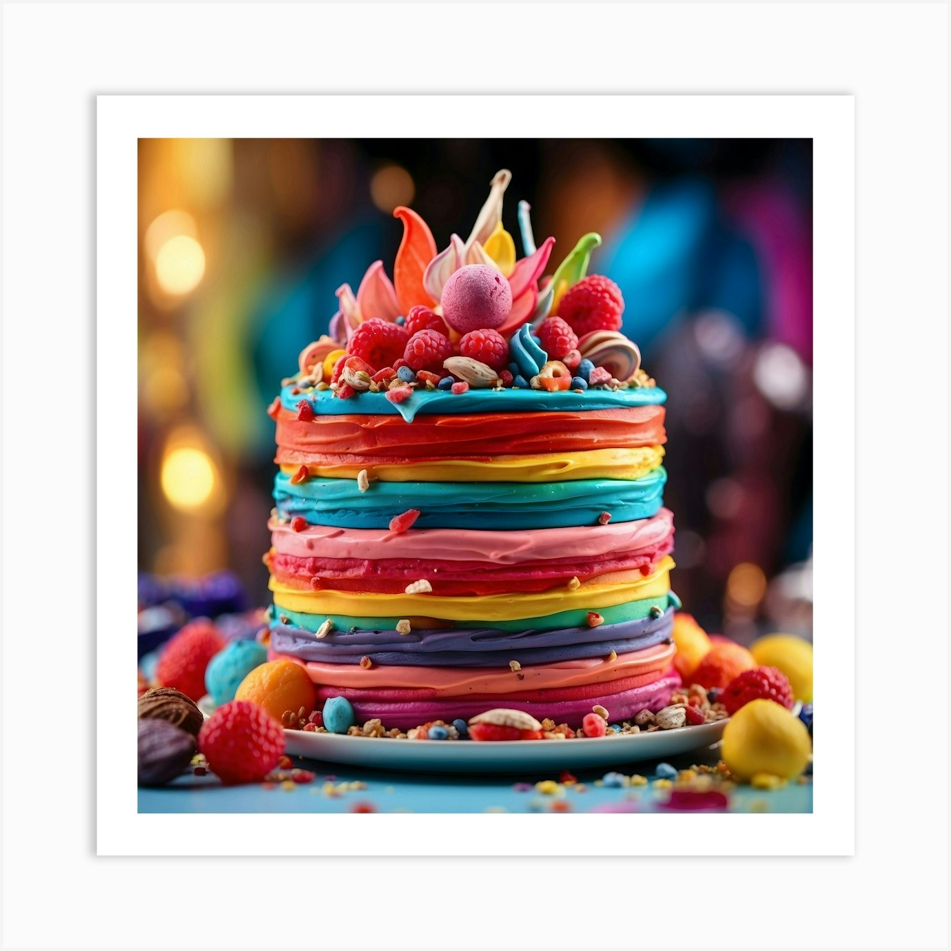 Rainbow Cake 1 Art Print By Ishwar Creation Fy 