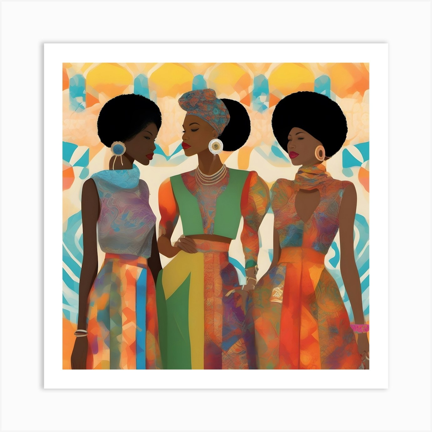 Three African Women Art Print By Two Six Media Fy