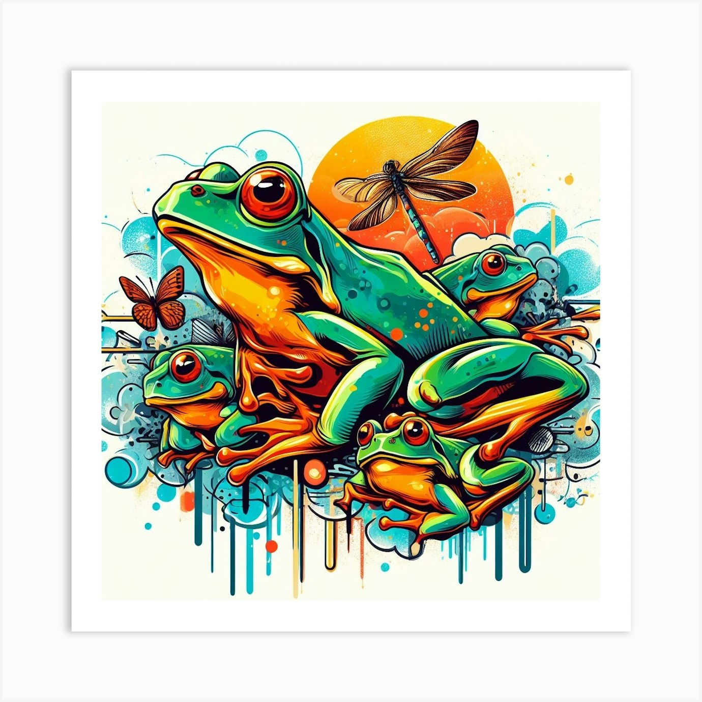 Frog Street Art 10 Art Print By Ascendedlight - Fy