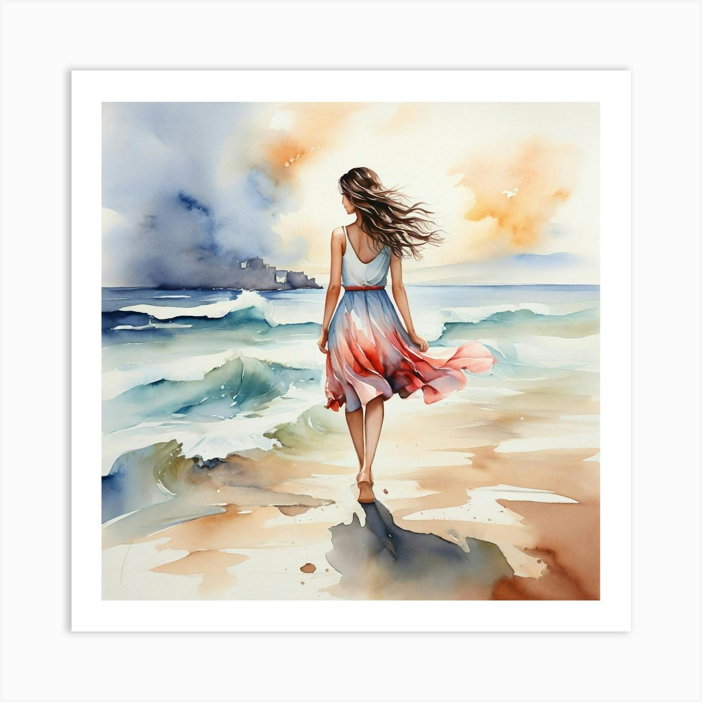 Original watercolor - high quality woman