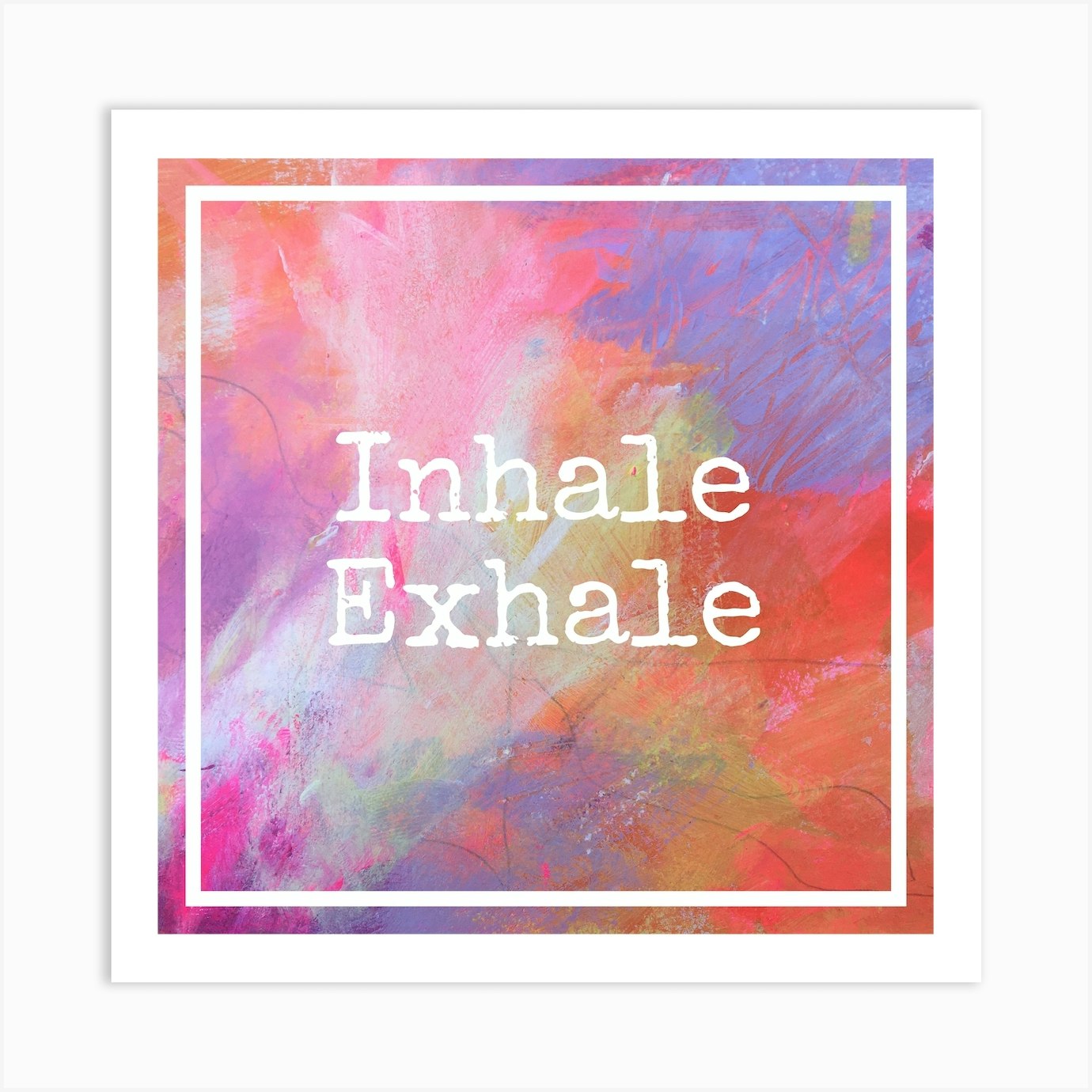 Inhale Exhale Pink Abstract Art Art Print by My Crafty Nell - Fy