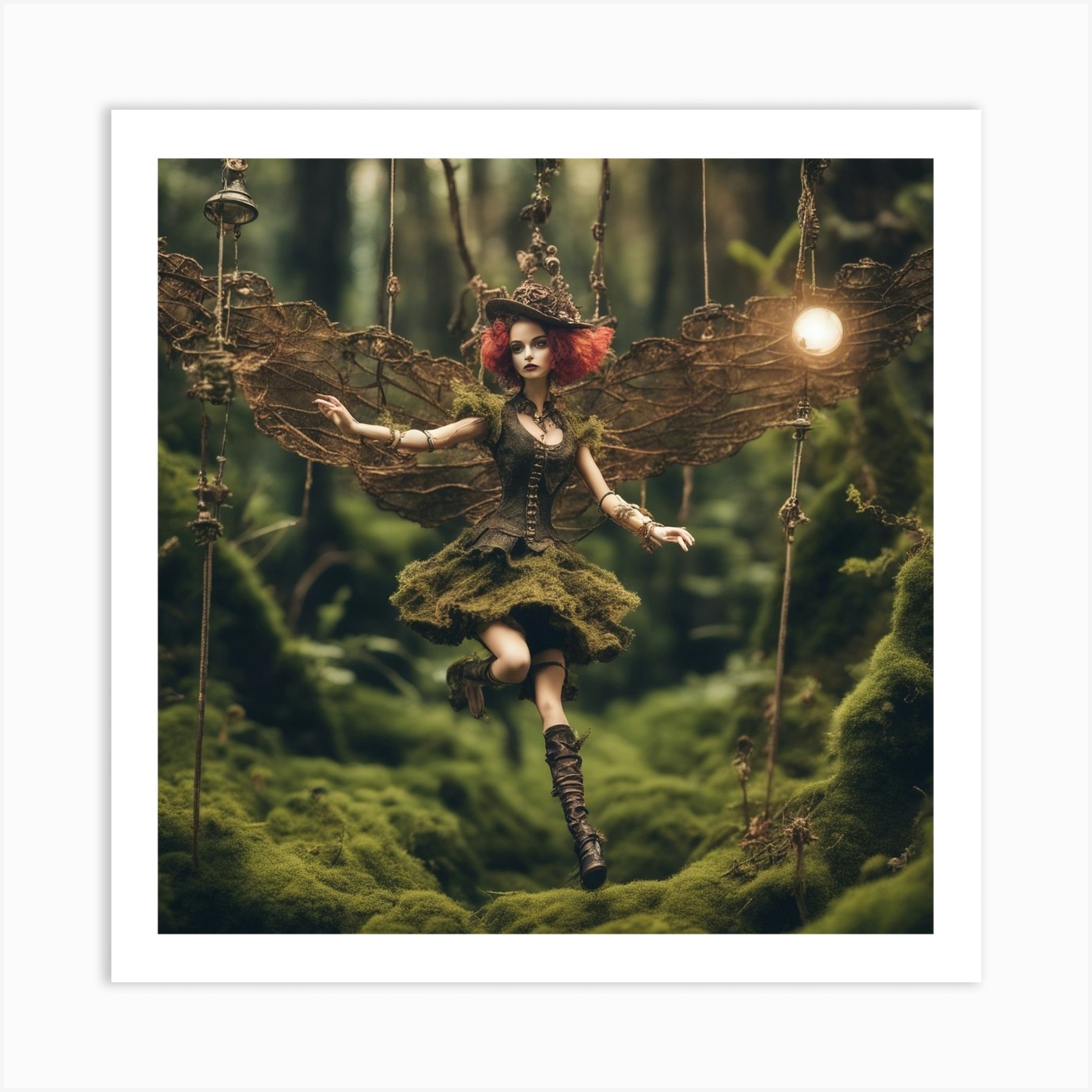 Steampunk Flying Marionette Fairy Doll Art Print By Antiversion Fy