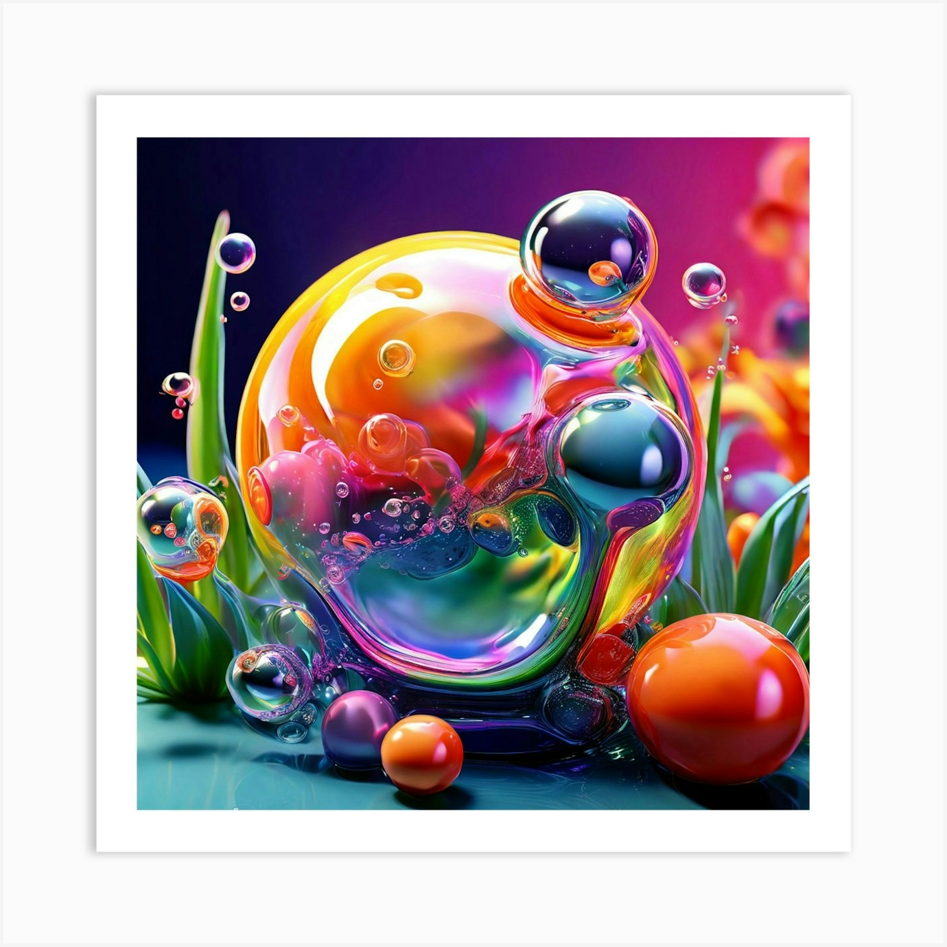 3d Bubbles Colors Dimensional Objects Illustrations Shapes Plants ...