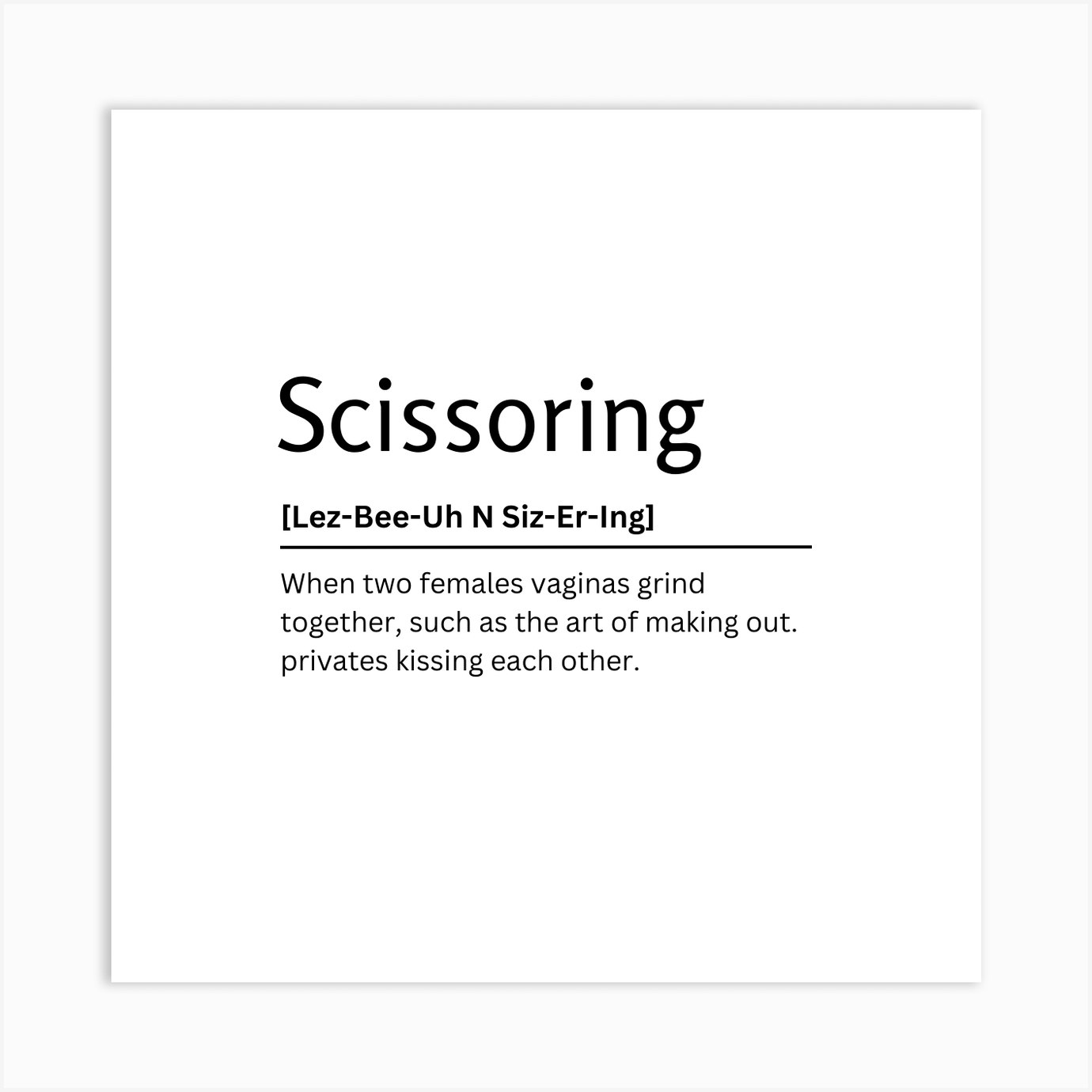 Scissoring Dictionary Definition Funny Quote Art Print Art Print By