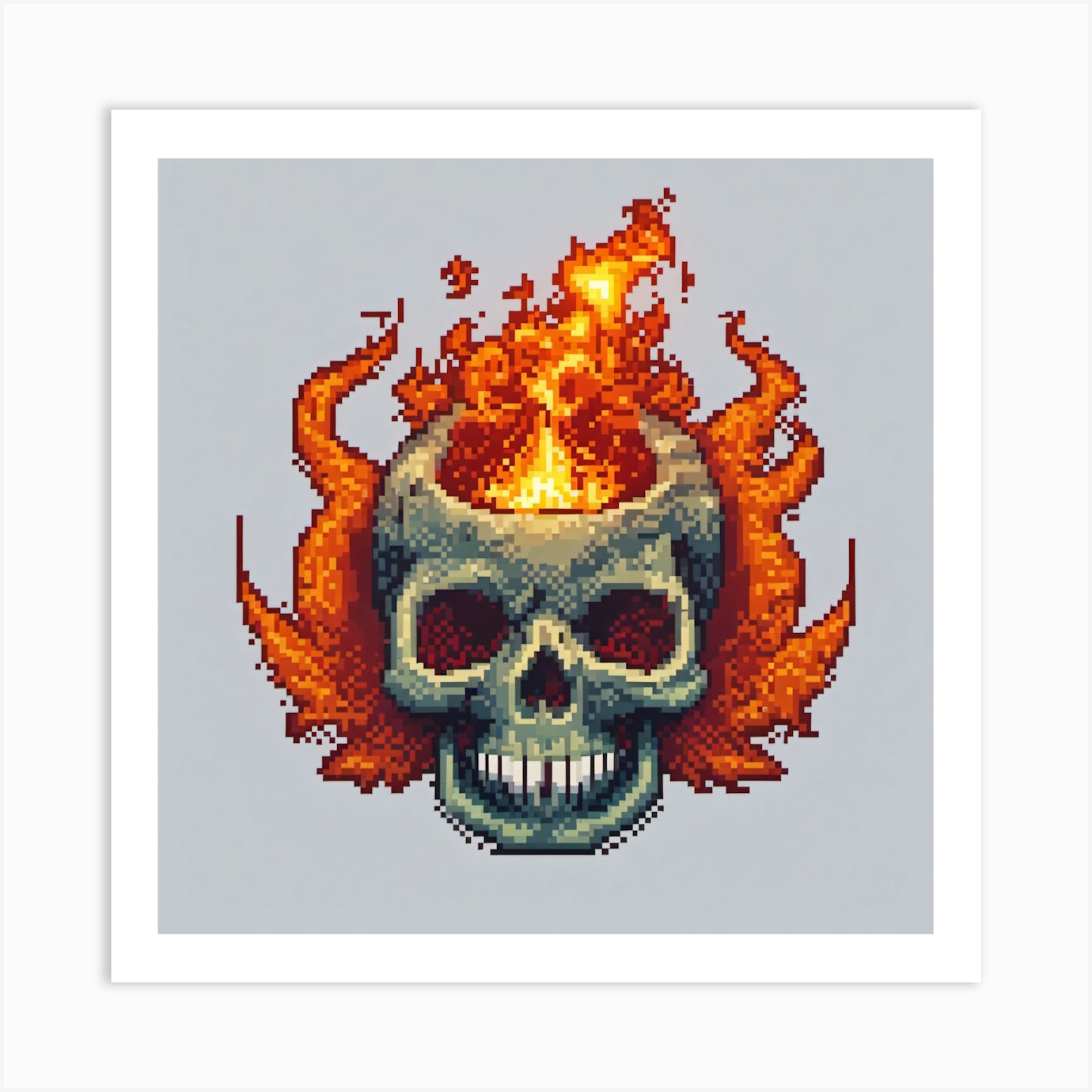 Pixel Skull 2 Art Print by Muddasir - Fy