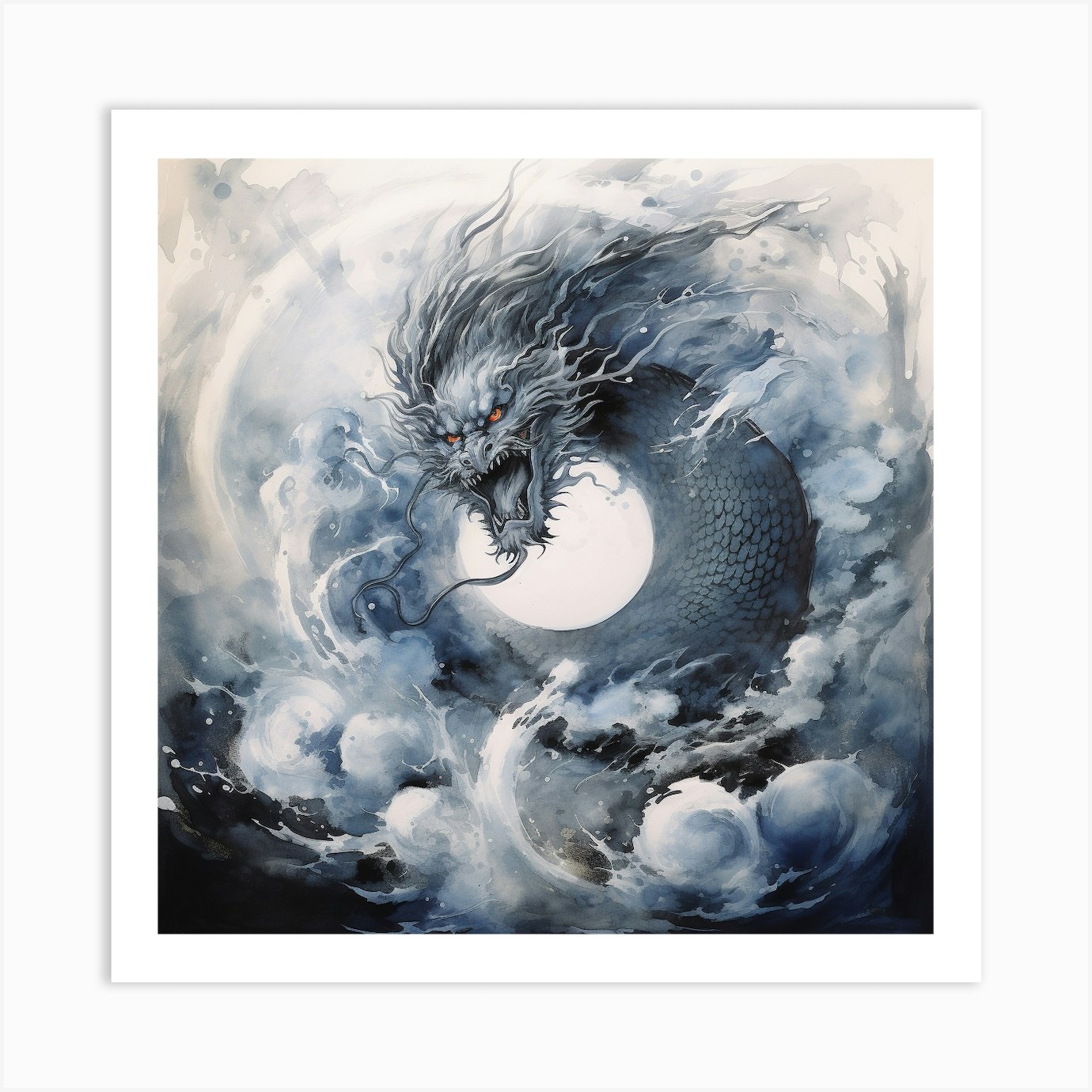 Chinese Dragon Art Print by David Arts - Fy