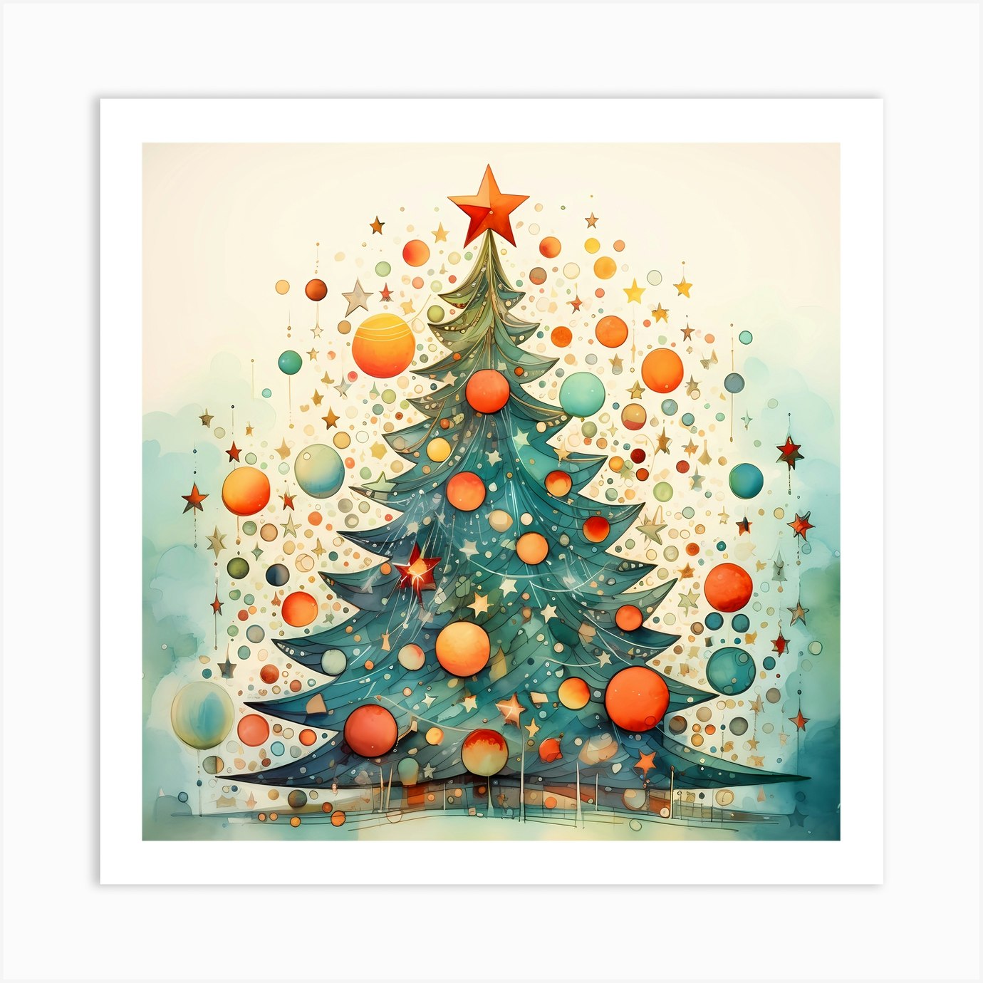 TimeTraveling Tannenbaum Art Print by Quantum Vivid Digital Art Fy