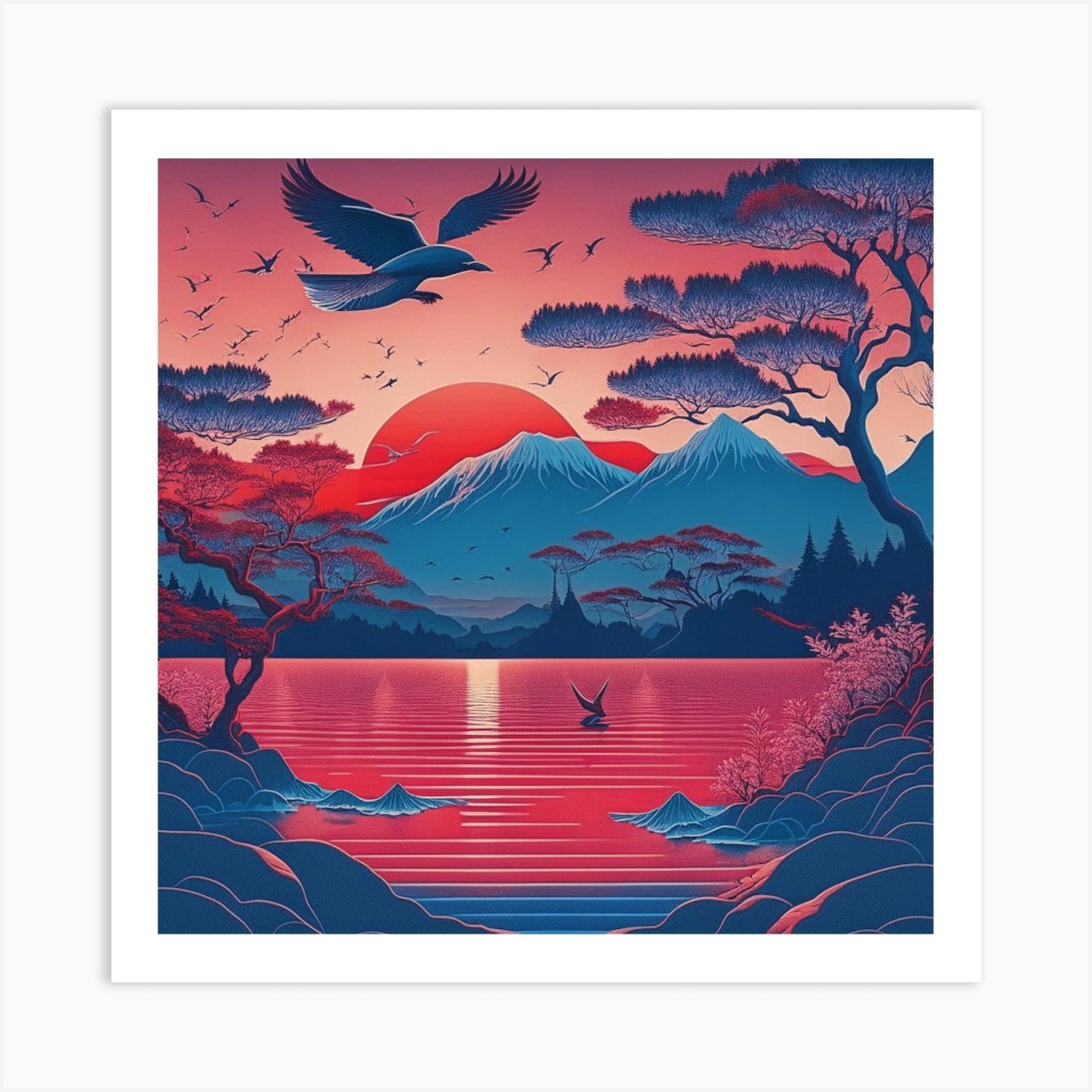 Japanese Sunrise v2 Art Print by Anook - Fy