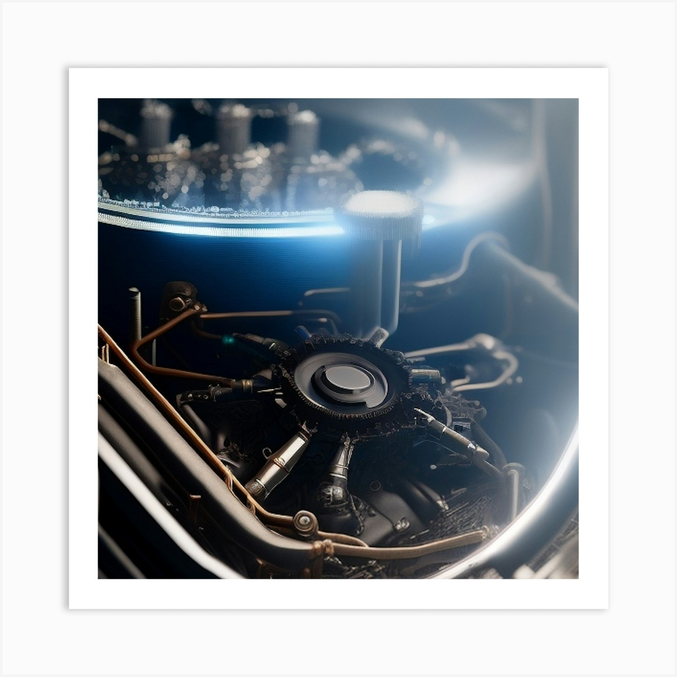 Close Up Of A Car Engine Art Print by DannyC Fy
