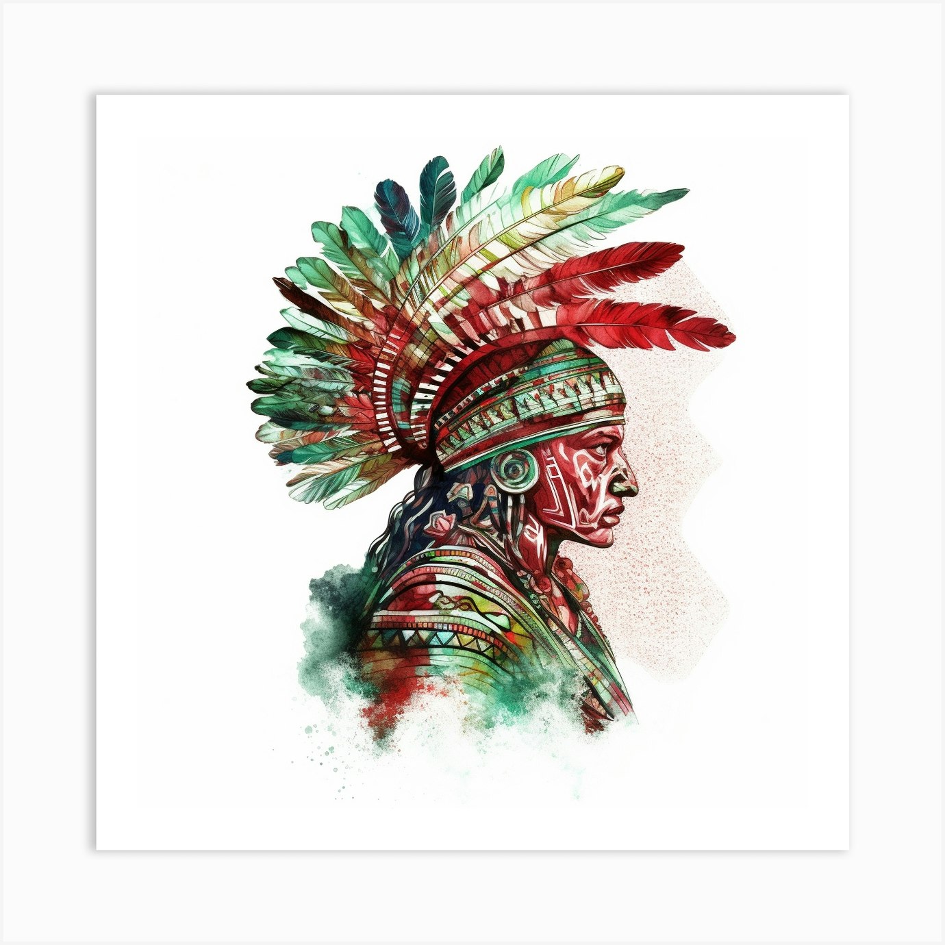 Indian Headdress Art Print By Chaotic - Fy