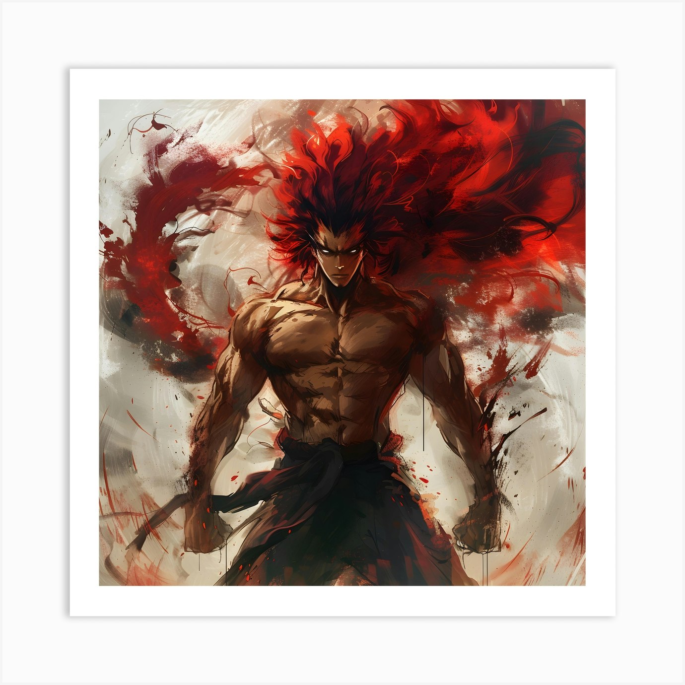 Red Hair Demon Fighter Art Print by AlexanderKnez97 - Fy