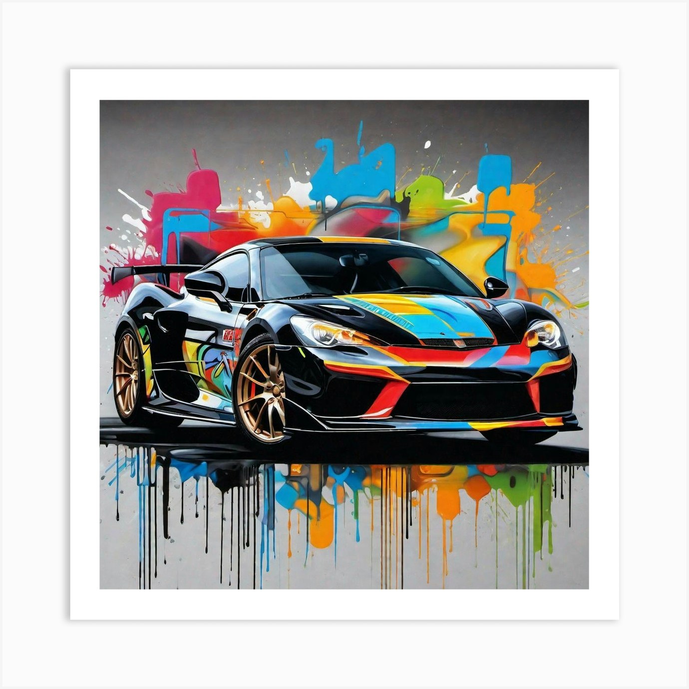 Sports Car Painting 2 Art Print by Noctarius Fy