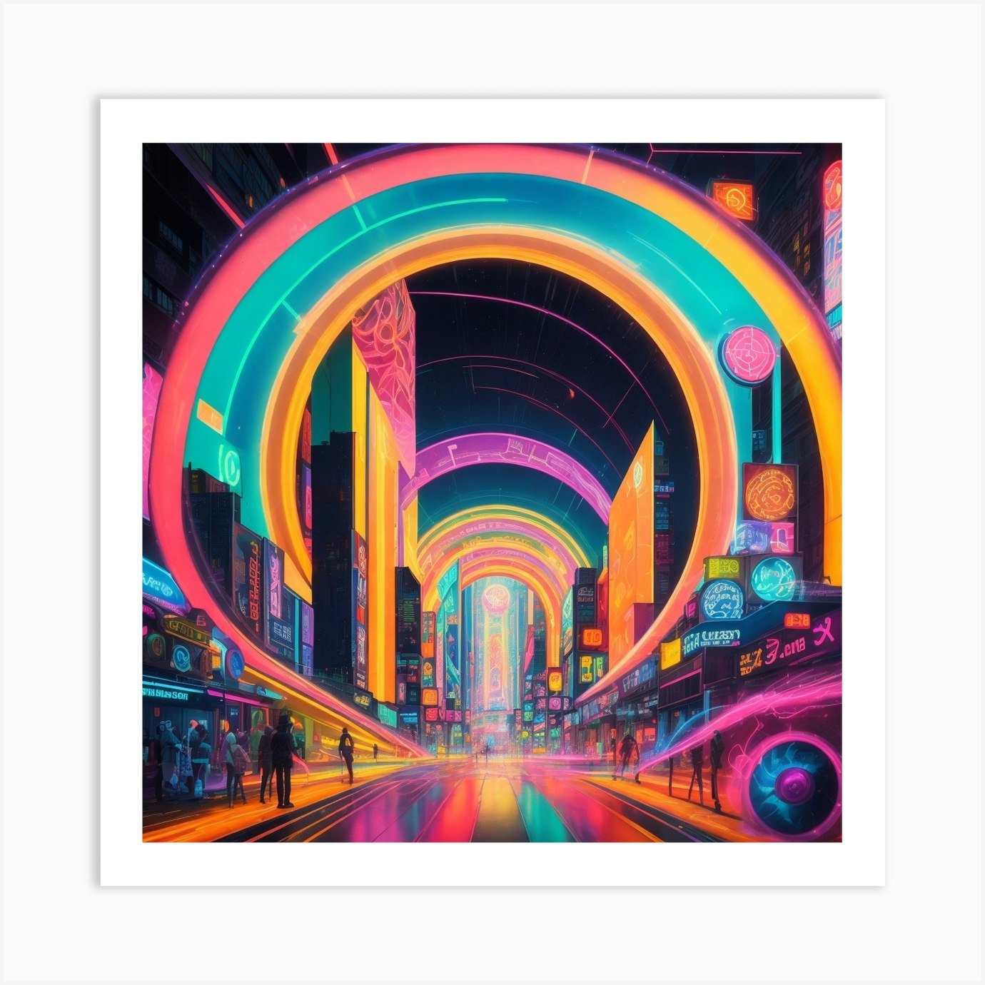 Neon City Art Print by D0VANIK ART - Fy