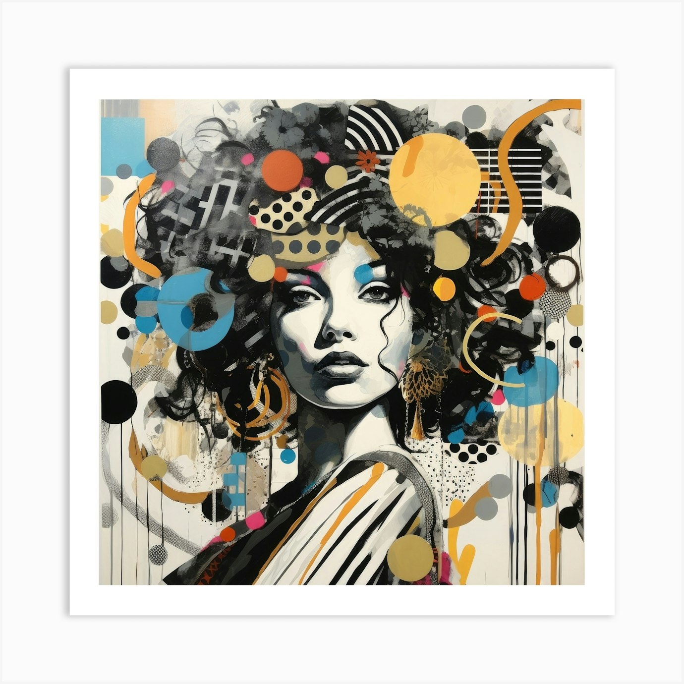 Afro Girl Art Print by Filip - Fy